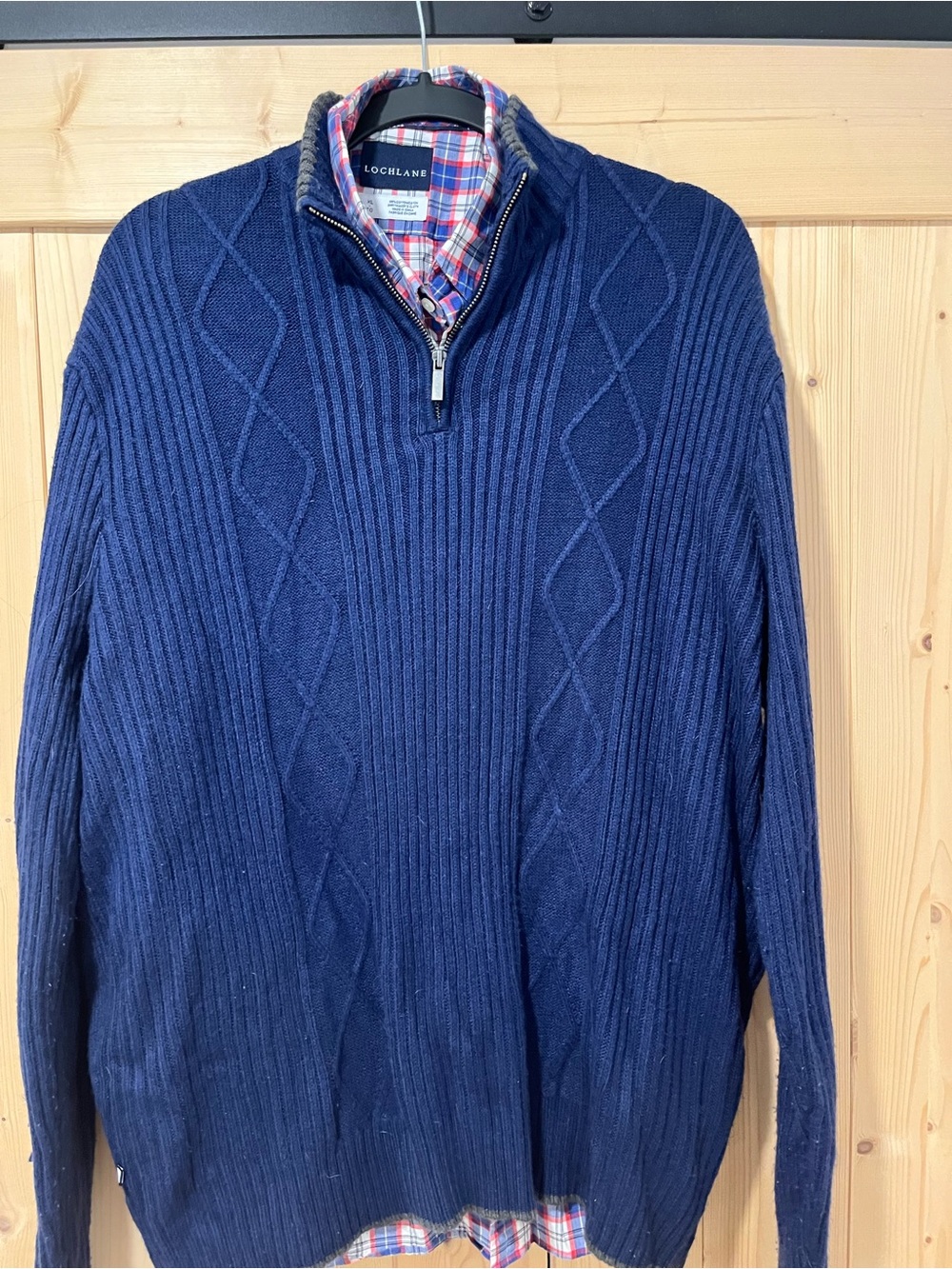 Geoffrey Beene men’s 1/4-zip pullover sweater, Navy XL (Free Lochlane XL Shirt.